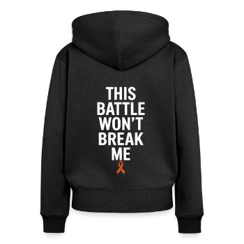 Orange Ribbon Bewusstsein für akute myeloische Leukämie - Frauen Premium Bio Zip Hoodie - Schwarz - Hinten - Julia (174cm)
