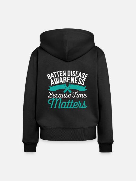 Batten Disease Awareness Krankheitsstörung - Frauen Premium Bio Zip Hoodie - Schwarz