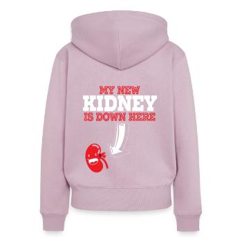 Meine neue Niere ist hier Transplantation Organ Empfänger - Frauen Premium Bio Zip Hoodie - Altrosa - Hinten - Julia (174cm)