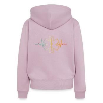 EMT Heartbeat Medical Worker Ersthelfer - Frauen Premium Bio Zip Hoodie - Altrosa - Hinten - Julia (174cm)
