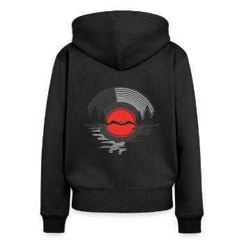 Vinyl Record Album Classic Music Player Lover - Frauen Premium Bio Zip Hoodie - Schwarz - Hinten - Julia (174cm)
