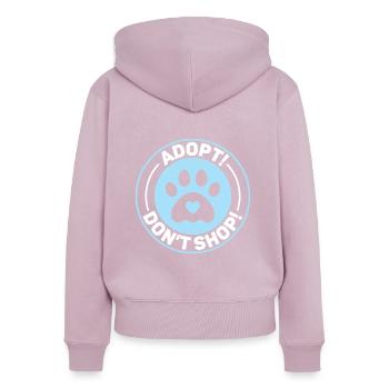 Adopt Don't Shop Tierrechte Tierrettung - Frauen Premium Bio Zip Hoodie - Altrosa - Hinten - Julia (174cm)