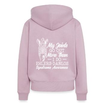 My Joints Go Out More Than I Do Ehlers-Danlos - Women's Premium Organic Zip Hoodie - dusky pink - Back - Julia (174cm)