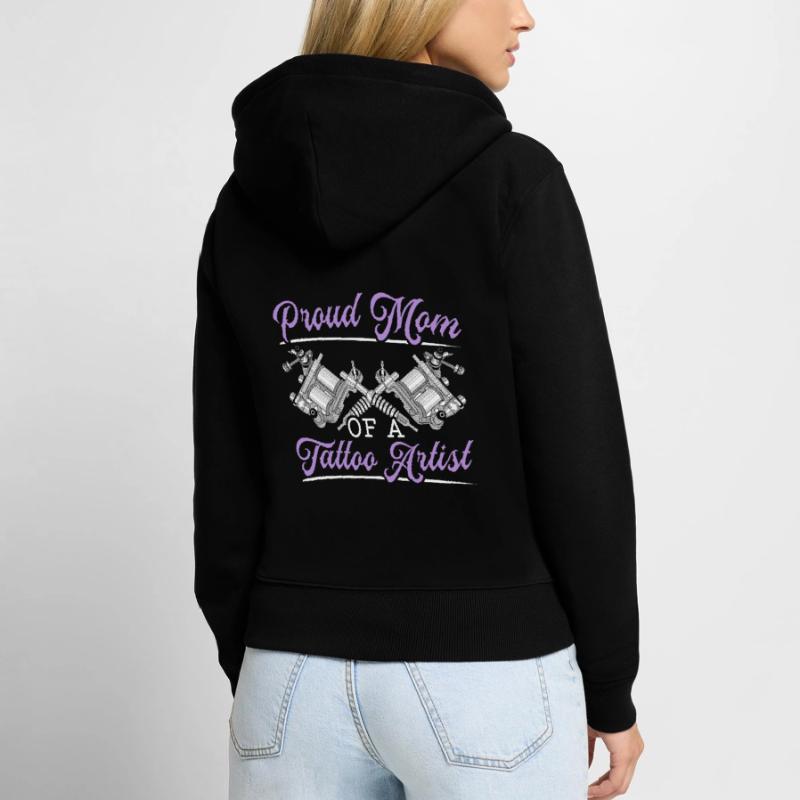 Stolze Mutter eines Tätowierers Beste Mama aller Zeiten Mutter Frauen Premium Bio Zip Hoodie
