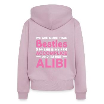 We Are More Than Besties Best Friend Friendship - Women's Premium Organic Zip Hoodie - dusky pink - Back - Julia (174cm)