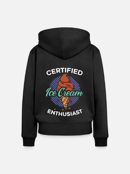Zertifizierter Eiscreme-Enthusiast Eisbecher-Eis - Frauen Premium Bio Zip Hoodie - Schwarz