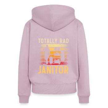 Totalement Rad Concierge Concierge De l’École Gardienne - Sweat à capuche zippé Premium bio Femme - rose poudré - Dos - Julia (174cm)