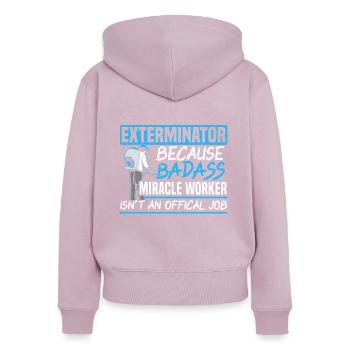Exterminateur Lutte contre les animaux Lutte antiparasitaire - Sweat à capuche zippé Premium bio Femme - rose poudré - Dos - Julia (174cm)
