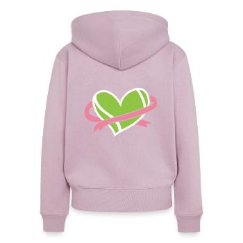 Tennis Player Breast Cancer Racquet Sports - Women's Premium Organic Zip Hoodie - dusky pink - Back - Julia (174cm)