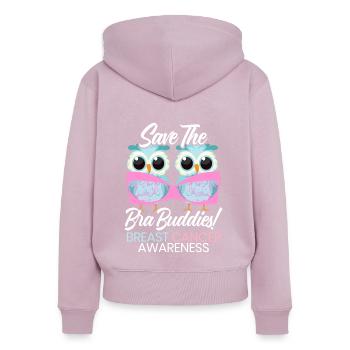 Save The Bra Buddies Brustkrebs Bewusstsein - Frauen Premium Bio Zip Hoodie - Altrosa - Hinten - Julia (174cm)