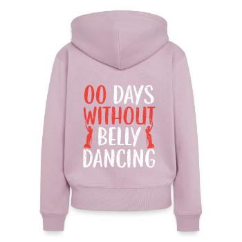 00 jours sans danse du ventre Shimmy Belly Dancer - Sweat à capuche zippé Premium bio Femme - rose poudré - Dos - Julia (174cm)