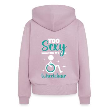 Trop sexy pour mon fauteuil roulant amputé amputé - Sweat à capuche zippé Premium bio Femme - rose poudré - Dos - Julia (174cm)