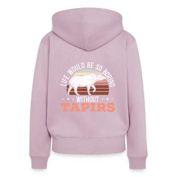 Das Leben wäre so langweilig ohne Tapirs Tapirliebhaber - Frauen Premium Bio Zip Hoodie - Altrosa - Hinten - Julia (174cm)
