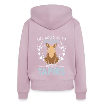 Das Leben wäre so langweilig ohne Tapirs Tapirliebhaber - Frauen Premium Bio Zip Hoodie - Altrosa - Hinten - Julia (174cm)