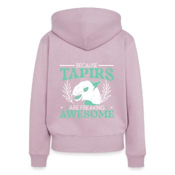 Weil Tapire verdammt tolle Tapirliebhaber sind - Frauen Premium Bio Zip Hoodie - Altrosa - Hinten - Julia (174cm)