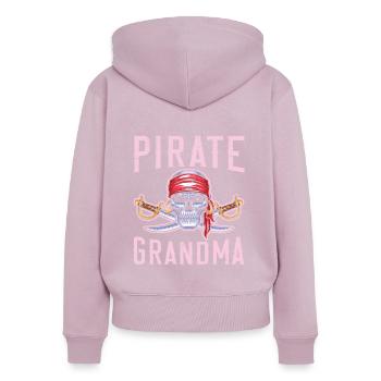 Pirate Grand-mère Grand-mère Grand-mère Pirate Lover - Sweat à capuche zippé Premium bio Femme - rose poudré - Dos - Julia (174cm)