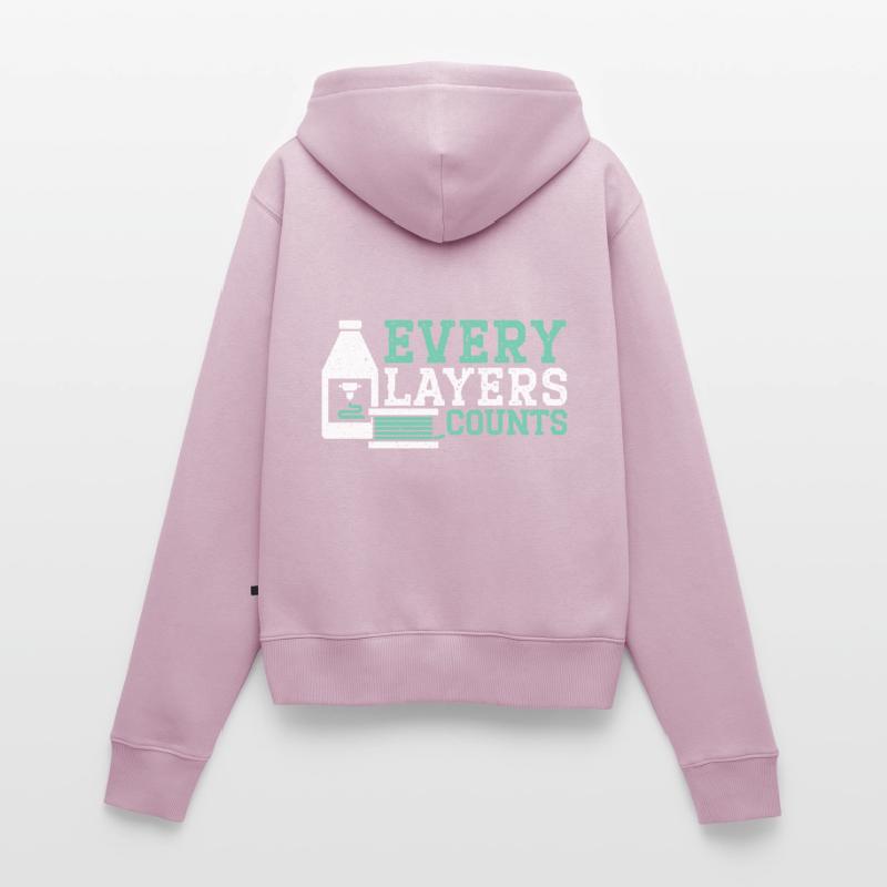 Chaque couche compte 3D Buse d’impression 3D Imprimante 3D Sweat à capuche zippé Premium bio Femme