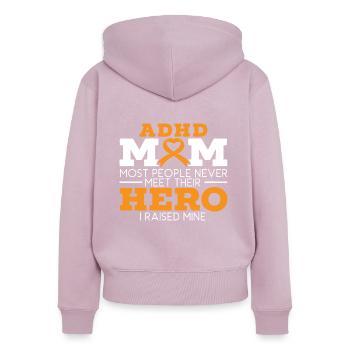 ADHS-Mutter ADHS-Bewusstsein Umarmung der Neurodiversität - Frauen Premium Bio Zip Hoodie - Altrosa - Hinten - Julia (174cm)