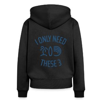 Surfen - Frauen Premium Bio Zip Hoodie - Schwarz - Hinten - Julia (174cm)