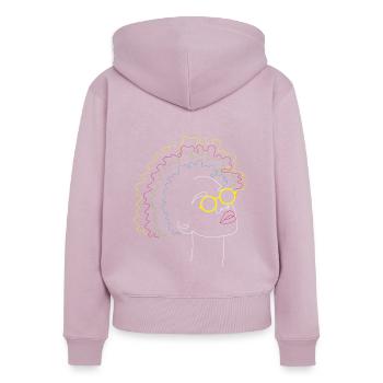 Mois de l’histoire des Noirs et des Noirs Afrocentrique - Sweat à capuche zippé Premium bio Femme - rose poudré - Dos - Julia (174cm)