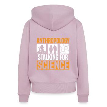 Anthropologie Stalking für Wissenschaft Anthropologe - Frauen Premium Bio Zip Hoodie - Altrosa - Hinten - Julia (174cm)
