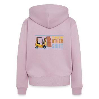 C’était l’autre entrepôt de l’opérateur de chariot élévateur à quarts - Sweat à capuche zippé Premium bio Femme - rose poudré - Dos - Julia (174cm)