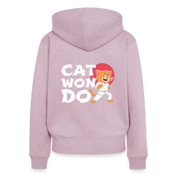 Catwondo MMA Mixed Martial Arts Taekwondo Katze - Frauen Premium Bio Zip Hoodie - Altrosa - Hinten - Julia (174cm)