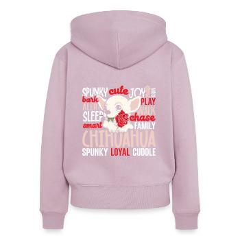 Chihuahua Dog Owner Puppy Lover Paw Love Doggy Pup - Women's Premium Organic Zip Hoodie - dusky pink - Back - Julia (174cm)