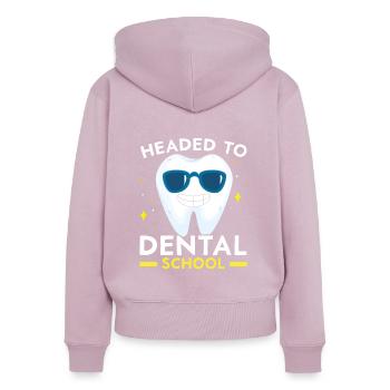 "Auf dem Weg zur zahnmedizinischen Fakultät Future Dentist Dentist Dentistry - Frauen Premium Bio Zip Hoodie - Altrosa - Hinten - Julia (174cm)