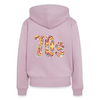 Retro 70's 1970 Vintage Seventies Party 1970er - Frauen Premium Bio Zip Hoodie - Altrosa - Hinten - Julia (174cm)