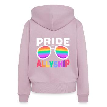 Pride Allyship Month Gay Rights LGBTQ-Unterstützer - Frauen Premium Bio Zip Hoodie - Altrosa - Hinten - Julia (174cm)