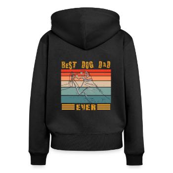 Dog design for pet lovers - Women's Premium Organic Zip Hoodie - black - Back - Julia (174cm)