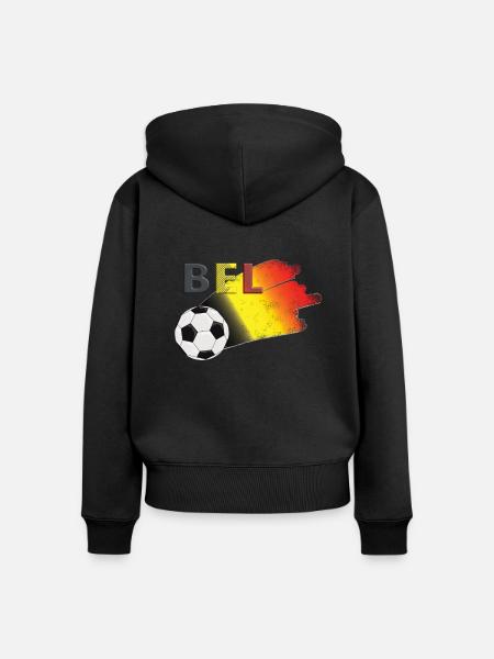 Fahne Belgien - Frauen Premium Bio Zip Hoodie - Schwarz