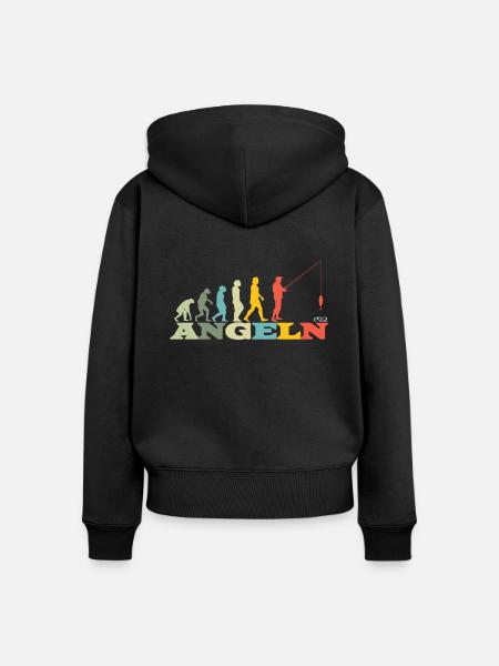 Angler Geschenkidee Hobby Angeln - Frauen Premium Bio Zip Hoodie - Schwarz