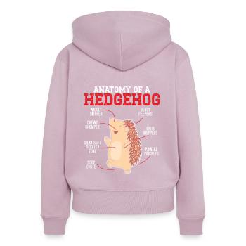 Anatomie eines Igelliebhabers Hedgie Wildlife Tier - Frauen Premium Bio Zip Hoodie - Altrosa - Hinten - Julia (174cm)