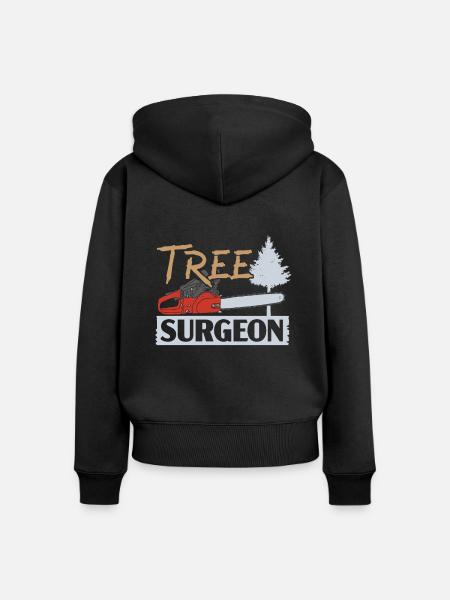 Baumpfleger Baumchirurg Holzflüsterer Holzbearbeitung - Frauen Premium Bio Zip Hoodie - Schwarz