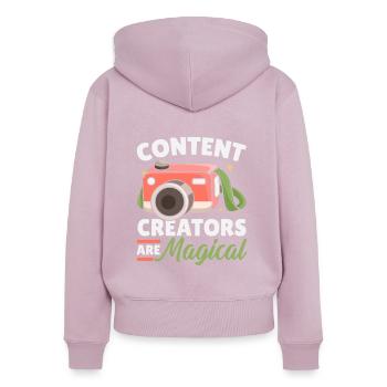 Content Creators Are Magical Social Media Vlogger - Women's Premium Organic Zip Hoodie - dusky pink - Back - Julia (174cm)