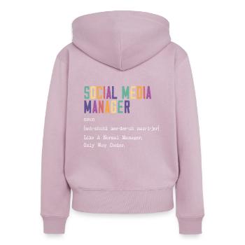 Social Media Job Beruf Social Media Manager - Frauen Premium Bio Zip Hoodie - Altrosa - Hinten - Julia (174cm)