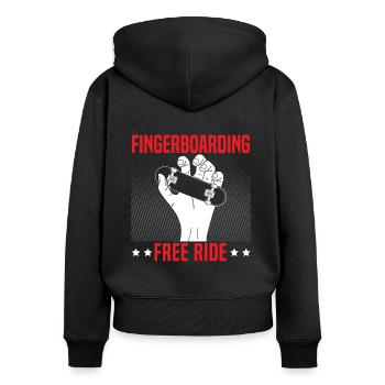 Fingerboarding Free Ride Fingerboard Fingerboarder - Women's Premium Organic Zip Hoodie - black - Back - Julia (174cm)