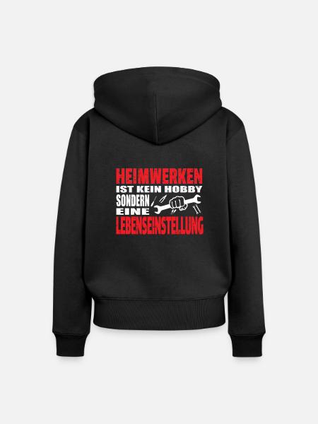 Heimwerker Geschenkidee Handwerker - Frauen Premium Bio Zip Hoodie - Schwarz