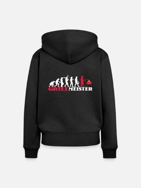 Grillen und Camper Geschenkidee - Frauen Premium Bio Zip Hoodie - Schwarz