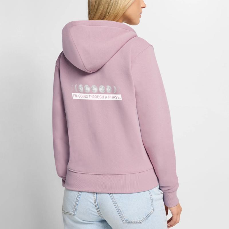 I'm Going Through A Phase Lunar Eclipse Moon Phase Women's Premium Organic Zip Hoodie