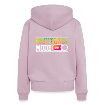 Paintball-Modus auf Paintgun Paintball Paintballer - Frauen Premium Bio Zip Hoodie - Altrosa - Hinten - Julia (174cm)