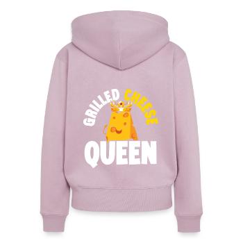Gegrillter Käse Queen Käse Liebhaber Feinschmecker - Frauen Premium Bio Zip Hoodie - Altrosa - Hinten - Julia (174cm)