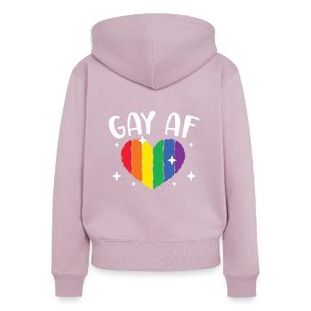 Gay Rights Rainbow Pride LGBTQ Gay Pride Parade - Frauen Premium Bio Zip Hoodie - Altrosa - Hinten - Julia (174cm)