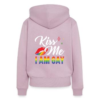 Gay Rights Rainbow Pride LGBTQ Gay Pride Parade - Frauen Premium Bio Zip Hoodie - Altrosa - Hinten - Julia (174cm)