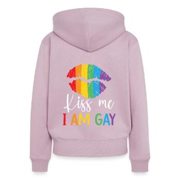 Gay Rights Rainbow Pride LGBTQ Gay Pride Parade - Frauen Premium Bio Zip Hoodie - Altrosa - Hinten - Julia (174cm)