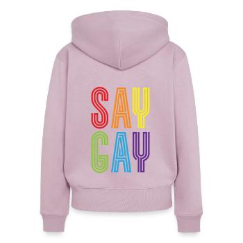Gay Rights Rainbow Pride Month LGBTQ Gay Pride - Frauen Premium Bio Zip Hoodie - Altrosa - Hinten - Julia (174cm)