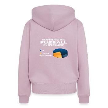 Fußballzubehör Geschenkidee Fußballfan - Frauen Premium Bio Zip Hoodie - Altrosa - Hinten - Julia (174cm)