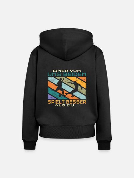 Fußballzubehör Geschenkidee Fußballfan - Frauen Premium Bio Zip Hoodie - Schwarz